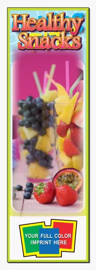 Healthy Snacks Bookmark, Full-Color Two-Sided Paper Board
